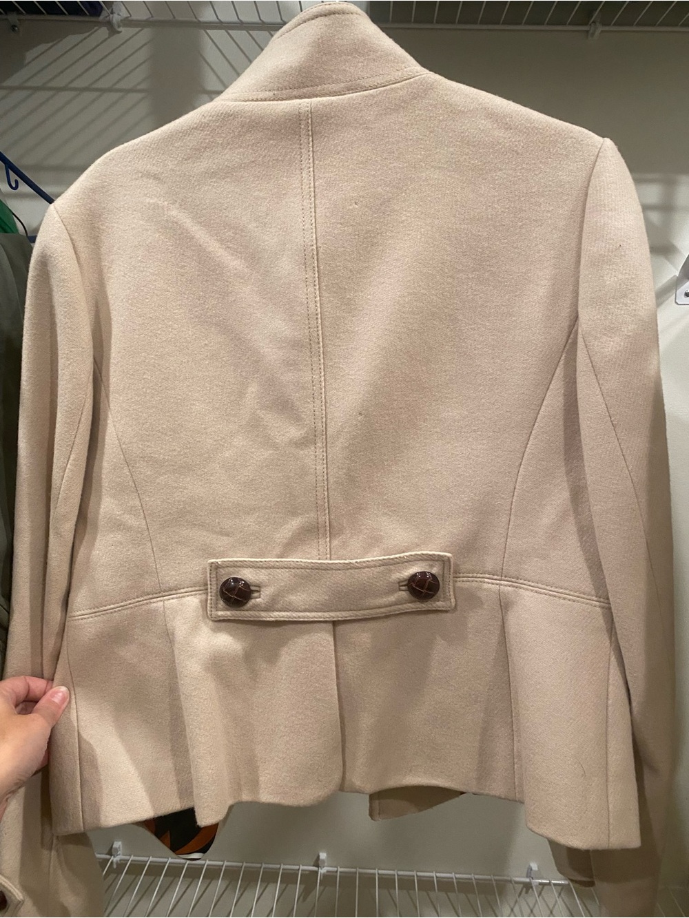 Women’s Banana Republic Beige Wool Jacket in Large with Size 10 Khaki Pant - Picture 8 of 14